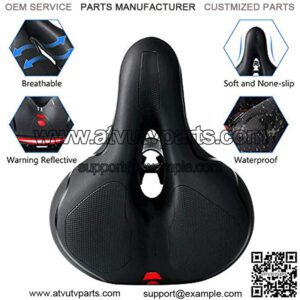 Comfort Bike Seat for Men Women, Memory Foam Soft Bicycle Seats Cushion, Dual Shock Absorbing Wide Bicycle Seat Replacement for Mountain Bike, Road Bike, Spinning Exercise Bike