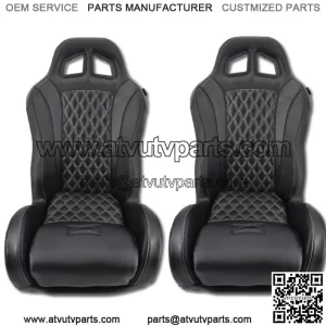 Set of 2 - Diamond Stitched Black Suspension Seats CanAm Maverick X3 Turbo