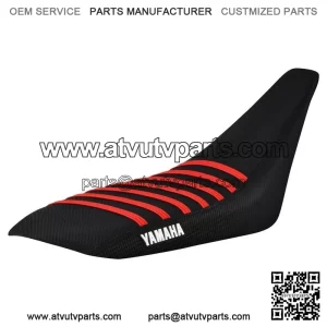 Yamaha YFZ 450 Gripper Seat Cover 2004 - 2013  all BLACK/ RED ribs LOGO #200