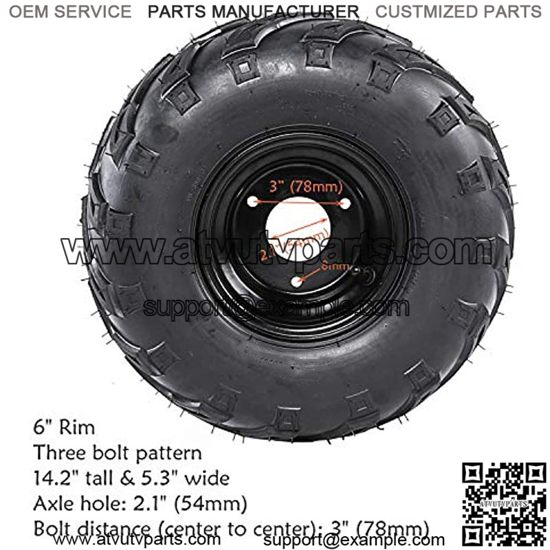 Rear Axle Shaft Kit with 6" Wheels Tires Rims Brake Assembly and Chain & Sprocket for Go Kart Quad Trike Drift Bikes - Image 4