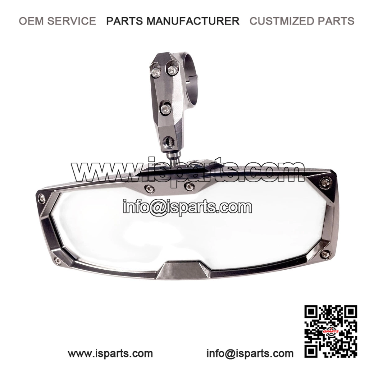 1.75-Inch Round Tube Billet Aluminum Rearview Mirror for Polaris Ranger