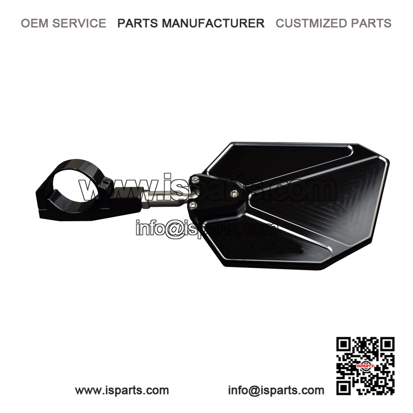 Convex Billet Mirror Kit Designed for Round Bars