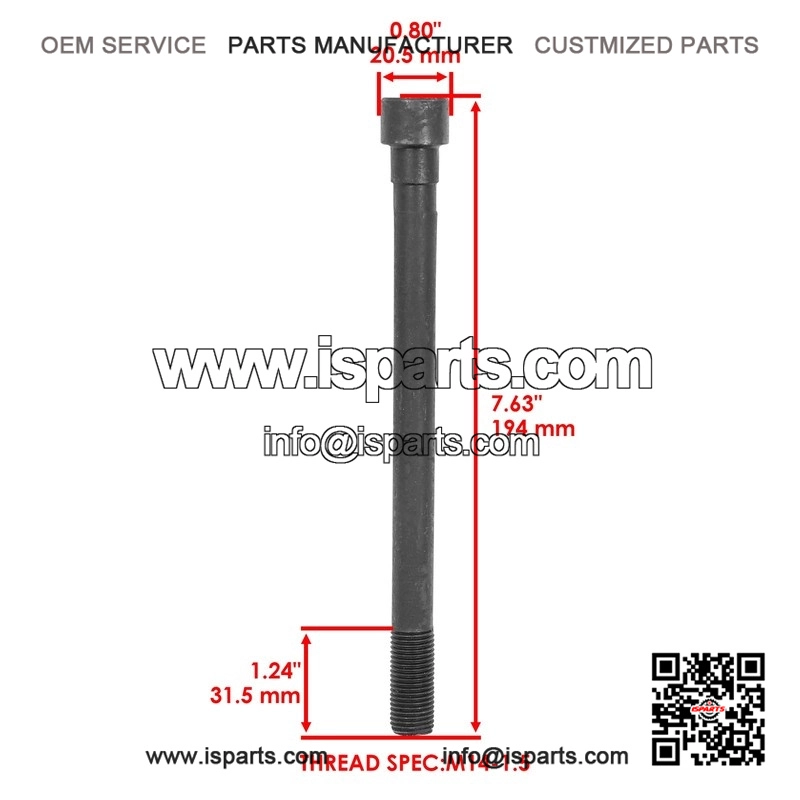 Primary Clutch Hex Socket Head Screw Bolt for Polaris Ranger 1000 - Part #7520526 - Image 2