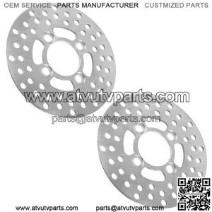 For Yamaha Raptor 700 YFM700R YFM700 R 2006-2012 2 Front Brake Disc Rotor Pad