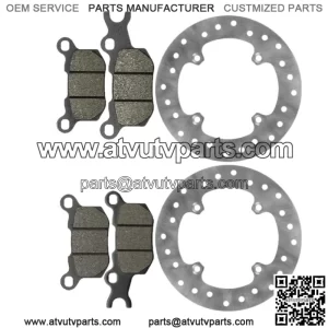 For Can-Am Traxter HD5 HD8 HD10 2015-2023 Front and Rear Brake Disc with Pads