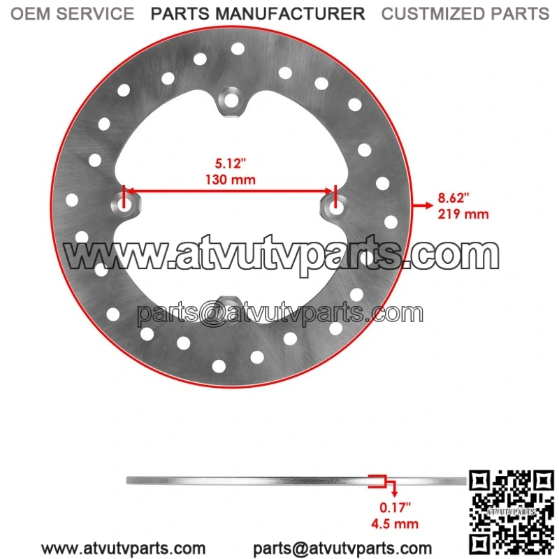 For Can-Am Traxter HD5 HD8 HD10 2015-2023 Front and Rear Brake Disc with Pads - Image 2