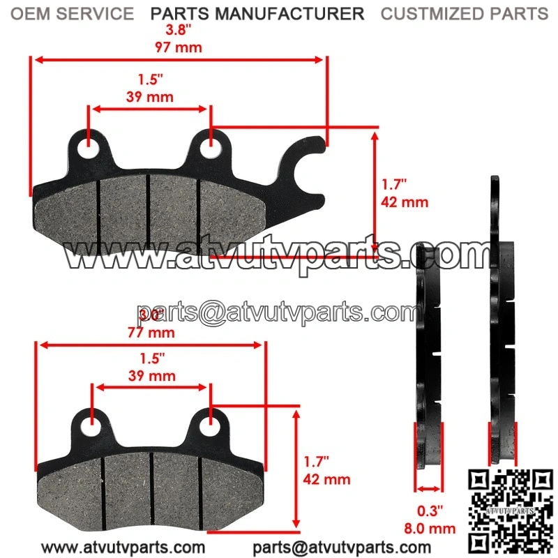 For Yamaha YXE70 YXE85 Wolverine X2 X4 XTR 16-25 Rear Brake Discs and Brake Pads - Image 3