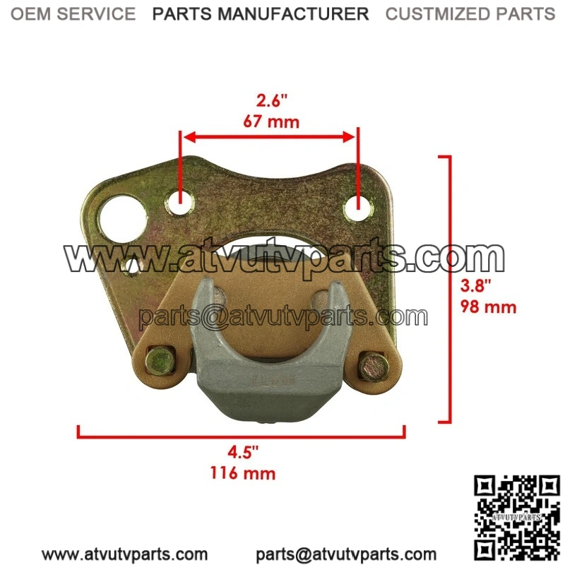 For Polaris Ranger 400 HO 2011 Front Left and Right Brake Caliper and Disc - Image 3