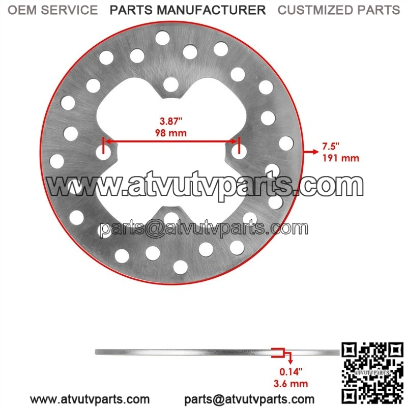 For Honda FourTrax Rancher TRX420FA 2014-2026 Front Brake Caliper With Disc and Studs - Image 2