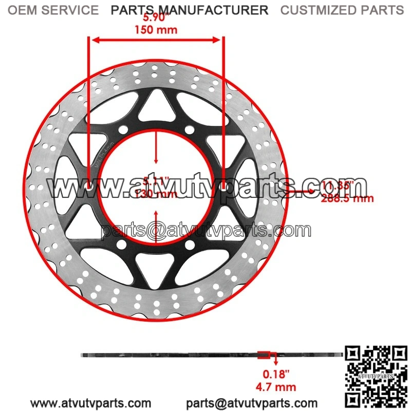 For Polaris Ranger 500 2x4 4x4 6x6 2005 Rear Left Brake Caliper With Disc With Pads - Image 2