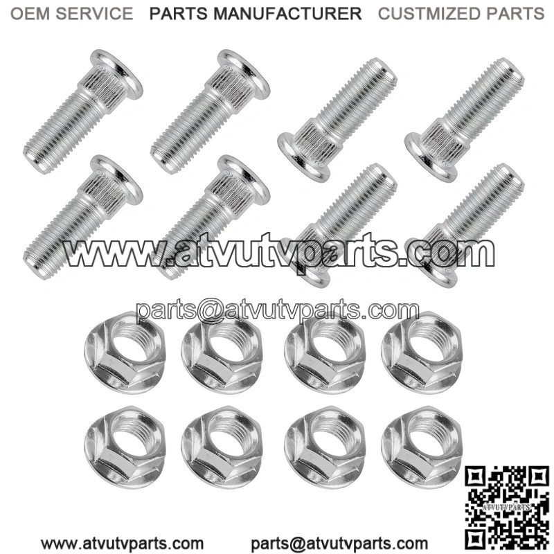 Polaris Magnum 325 2x4 4x4 2000-2001 3/8" 8x Front Rear Studs & Flange Nuts