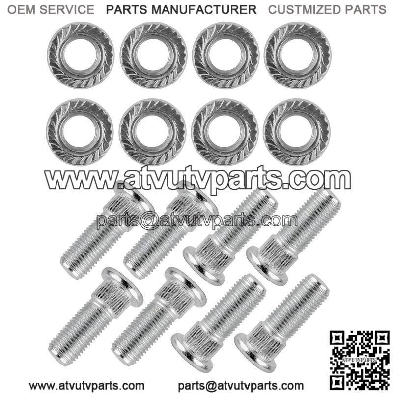 Polaris Magnum 325 2x4 4x4 2000-2001 3/8" 8x Front Rear Studs & Flange Nuts - Image 4