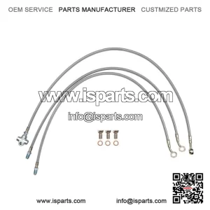 Stainless Steel +2 Inch Braided Brake Line Kit for Yamaha Raptor 660, 700