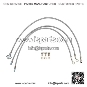 Stainless Steel +3 Inch Braided Brake Line Kit for Yamaha Raptor 125, 250