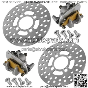For Yamaha Raptor 250 YFM250R 2008-13 Front R & L Brake Caliper & Disc w/ Bolts