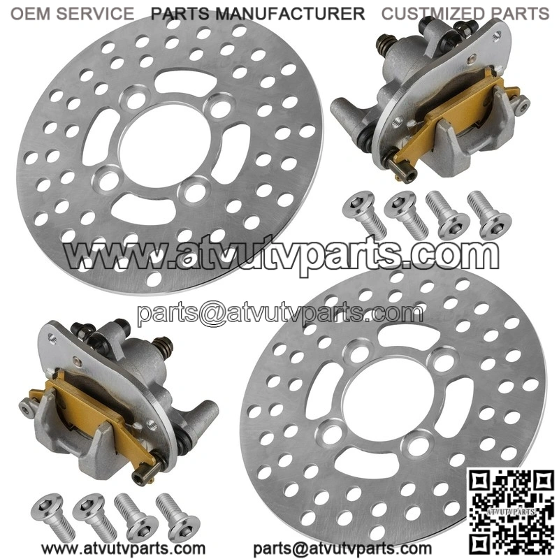 For Yamaha Raptor 250 YFM250R 2008-13 Front R & L Brake Caliper & Disc w/ Bolts