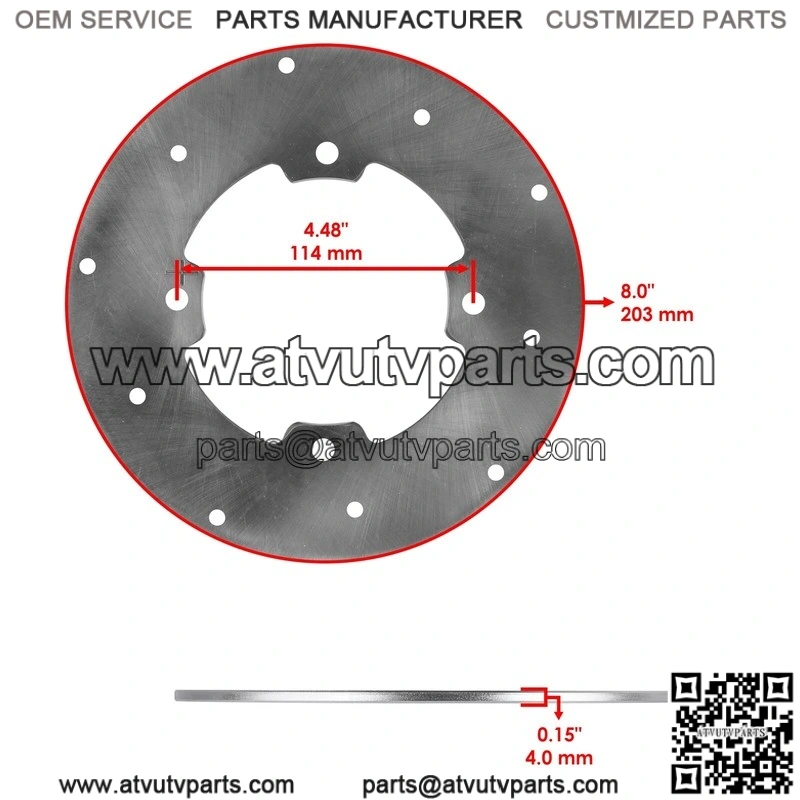 For Arctic Cat 550 XT 2013-2015 Front left or Rear Brake Disc w/Caliper - Image 2
