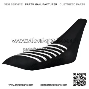 Gripper Seat Cover??Yamaha YFZ 450??2004 - 2013??all BLACK/ WHITE ribs LOGO #200